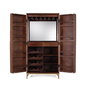 GINER Y COLOMER Meuble bar en bois de manguier et métal, couleur cerise